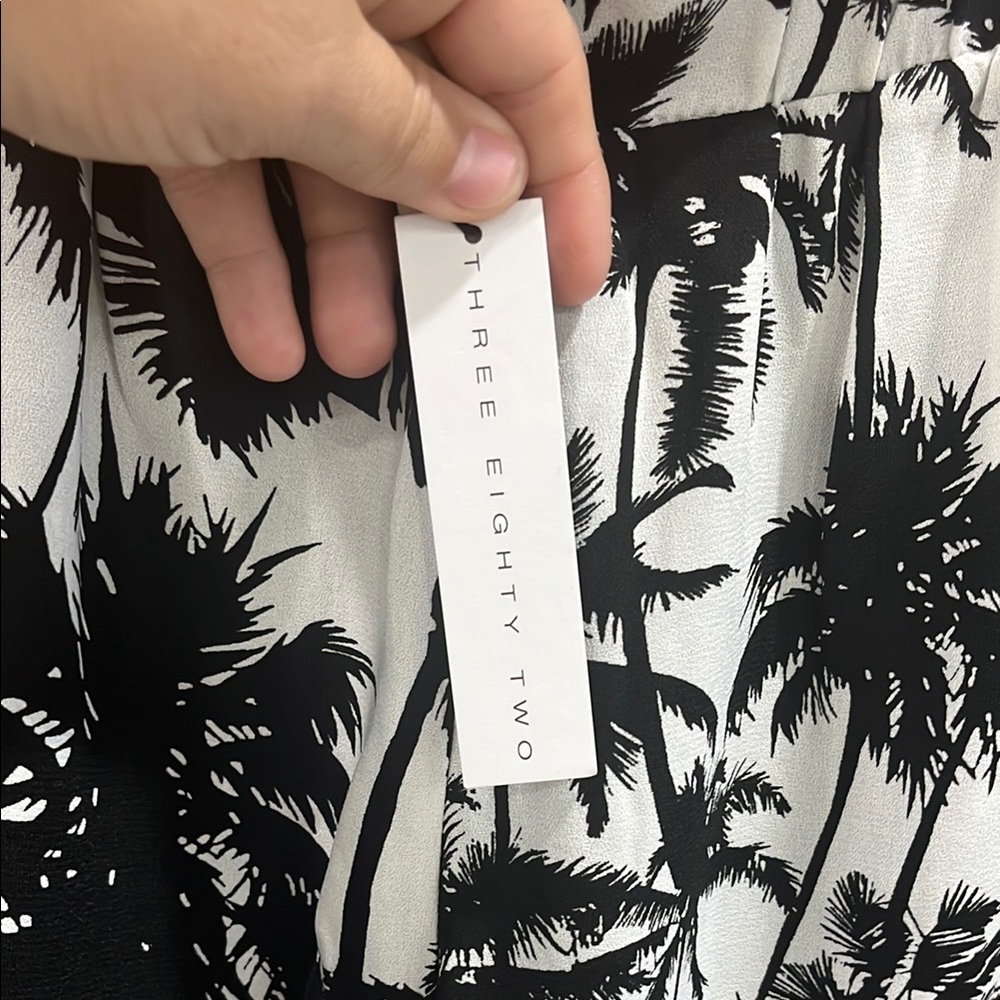 Black and White Palm Print Women's Shorts - Picture 2 of 7